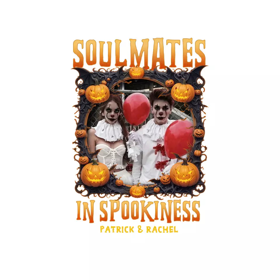 Soulmates In Spookiness - Custom Photo - Personalized Gifts for Couples - Hoodie