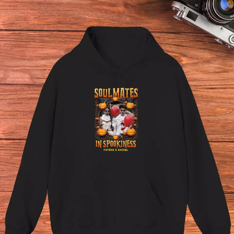 Soulmates In Spookiness - Custom Photo - Personalized Gifts for Couples - Hoodie