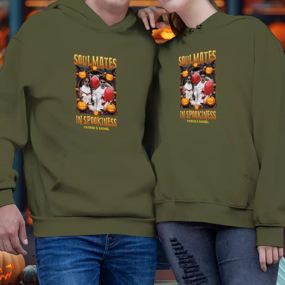 Soulmates In Spookiness - Custom Photo - Personalized Gifts for Couples - Hoodie