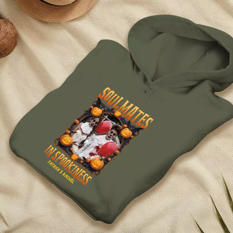 Soulmates In Spookiness - Custom Photo - Personalized Gifts for Couples - Hoodie