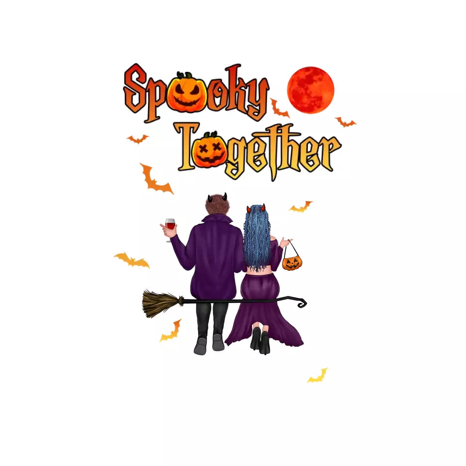 Spooky Together - Custom Name - Personalized Gifts for Couples - Hoodie