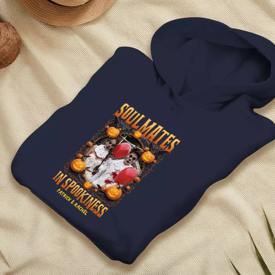 Soulmates In Spookiness - Custom Photo - Personalized Gifts for Couples - Hoodie