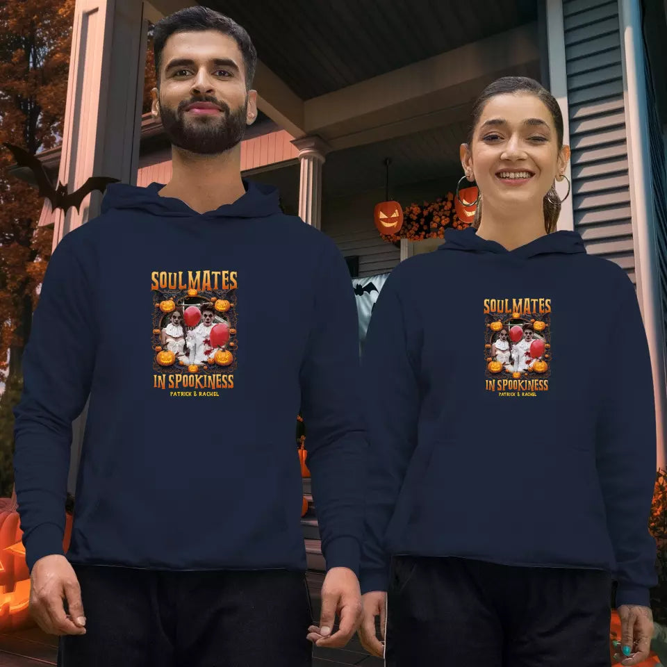 Soulmates In Spookiness - Custom Photo - Personalized Gifts for Couples - Hoodie