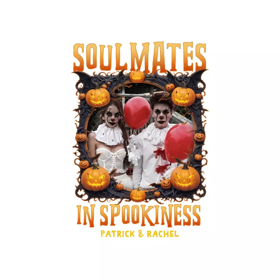 Soulmates In Spookiness - Custom Photo - Personalized Gifts for Couples - Hoodie