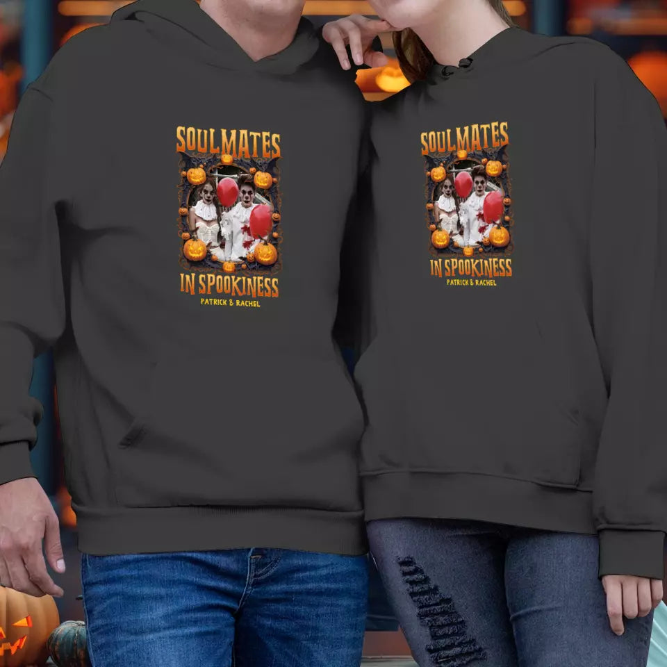 Soulmates In Spookiness - Custom Photo - Personalized Gifts for Couples - Hoodie