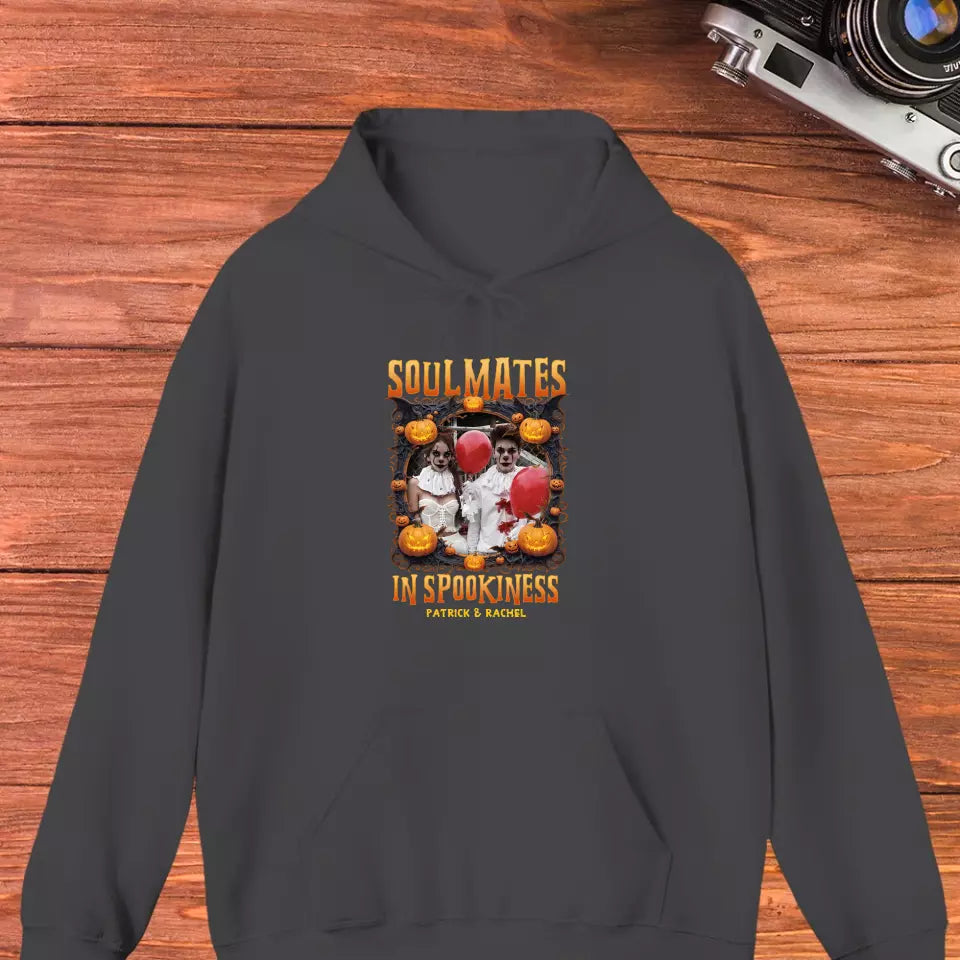 Soulmates In Spookiness - Custom Photo - Personalized Gifts for Couples - Hoodie