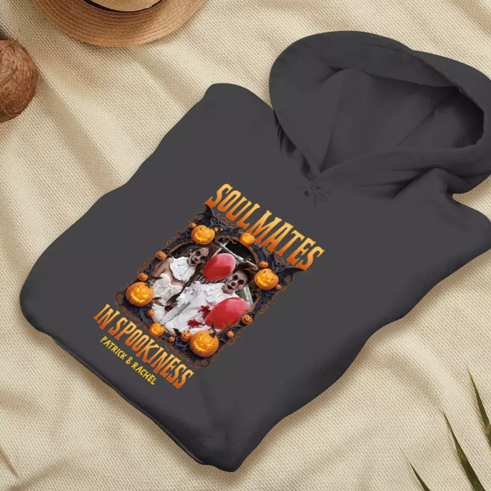 Soulmates In Spookiness - Custom Photo - Personalized Gifts for Couples - Hoodie