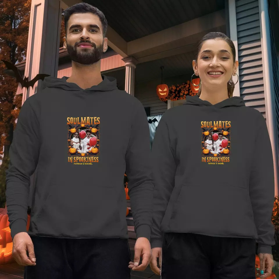 Soulmates In Spookiness - Custom Photo - Personalized Gifts for Couples - Hoodie