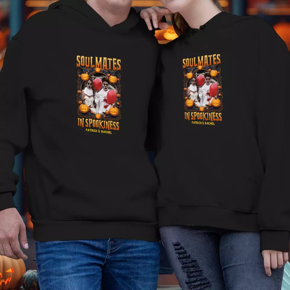 Soulmates In Spookiness - Custom Photo - Personalized Gifts for Couples - Hoodie