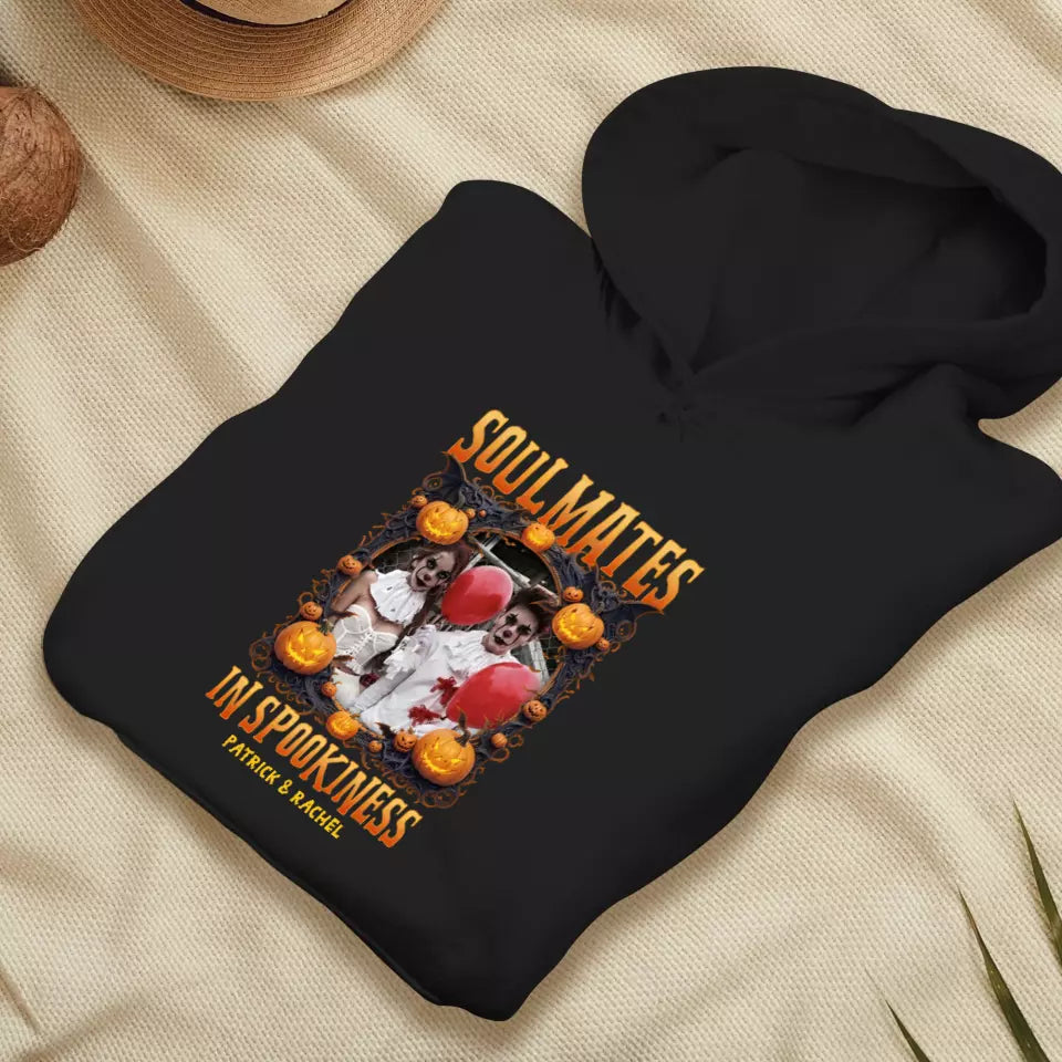 Soulmates In Spookiness - Custom Photo - Personalized Gifts for Couples - Hoodie