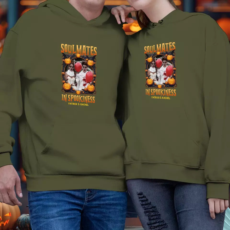 Soulmates In Spookiness - Custom Photo - Personalized Gifts for Couples - Hoodie