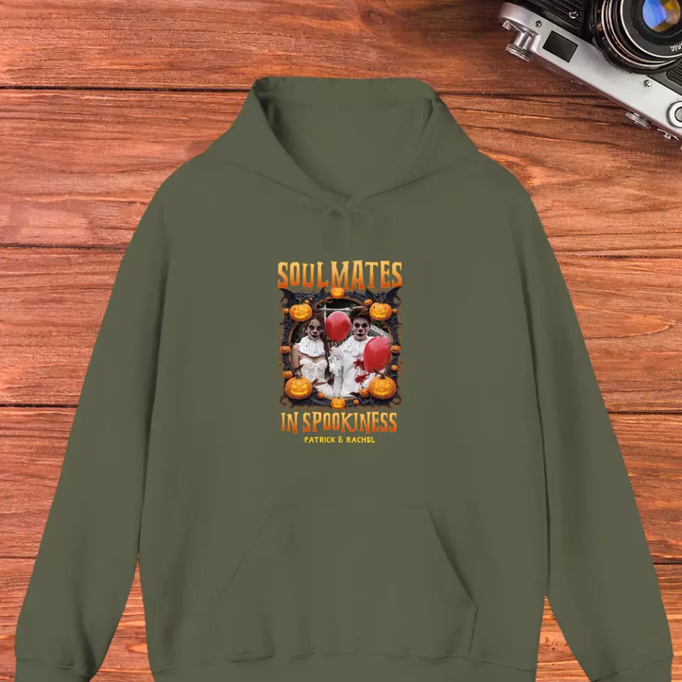 Soulmates In Spookiness - Custom Photo - Personalized Gifts for Couples - Hoodie