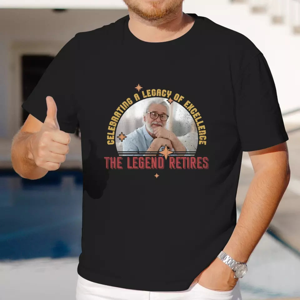 Celebrating A Legacy Of Excellence - Custom Photo - Personalized Gifts For Grandpa - T-Shirt