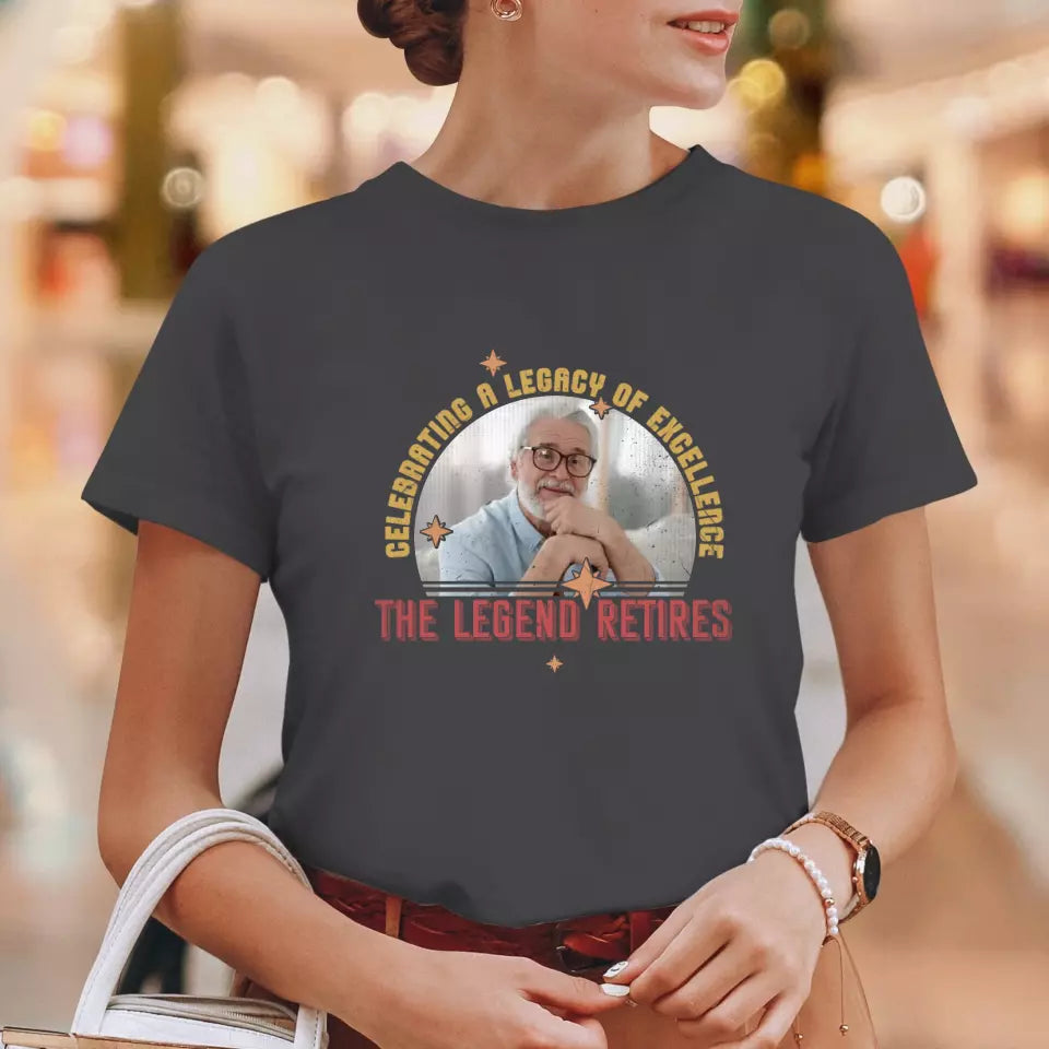 Celebrating A Legacy Of Excellence - Custom Photo - Personalized Gifts For Grandpa - T-Shirt