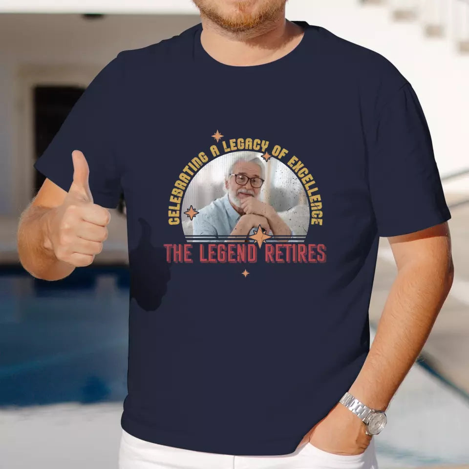 Celebrating A Legacy Of Excellence - Custom Photo - Personalized Gifts For Grandpa - T-Shirt