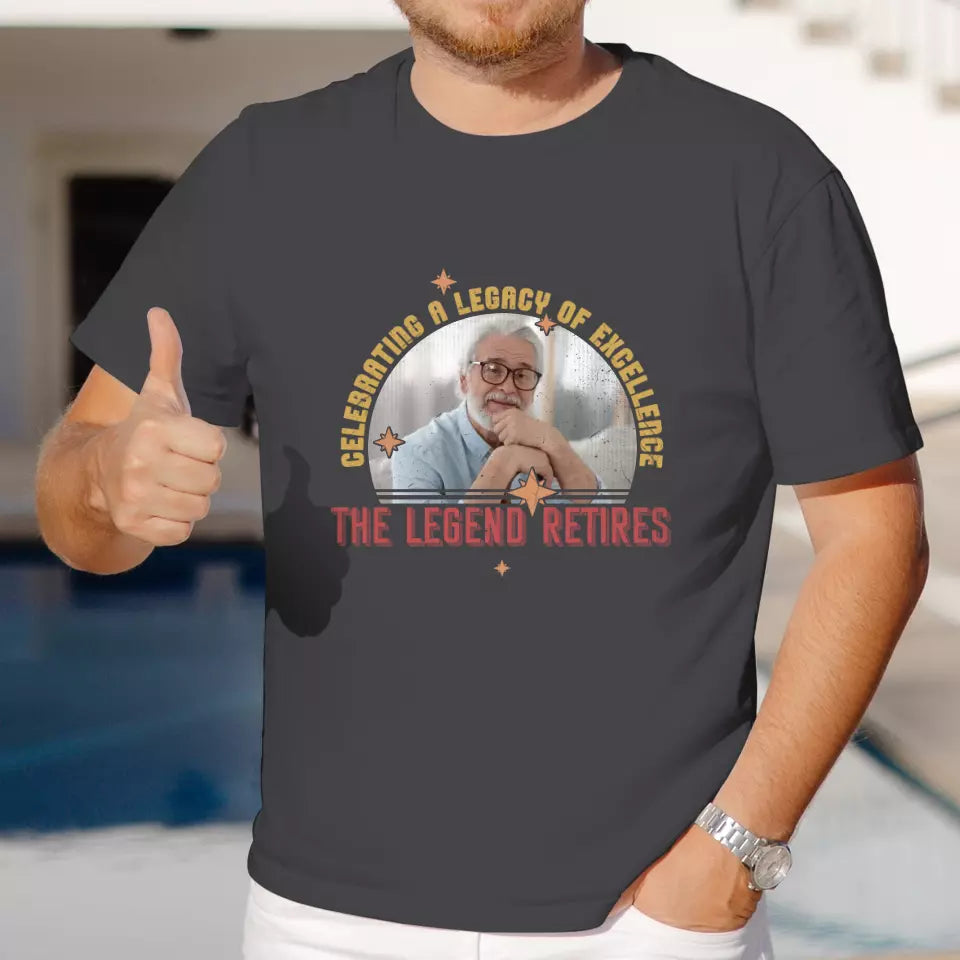 Celebrating A Legacy Of Excellence - Custom Photo - Personalized Gifts For Grandpa - T-Shirt