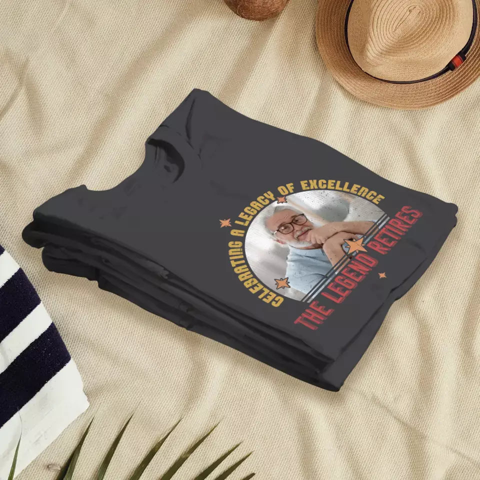 Celebrating A Legacy Of Excellence - Custom Photo - Personalized Gifts For Grandpa - T-Shirt