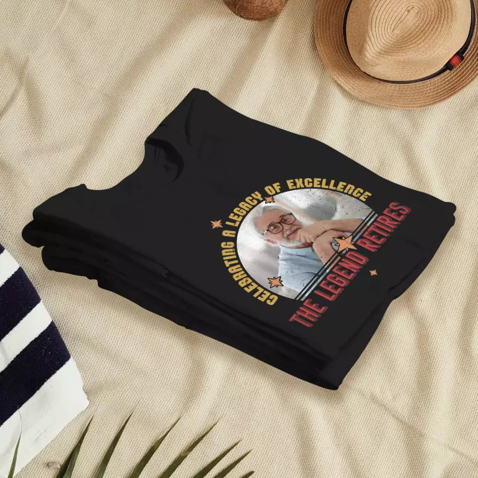 Celebrating A Legacy Of Excellence - Custom Photo - Personalized Gifts For Grandpa - T-Shirt