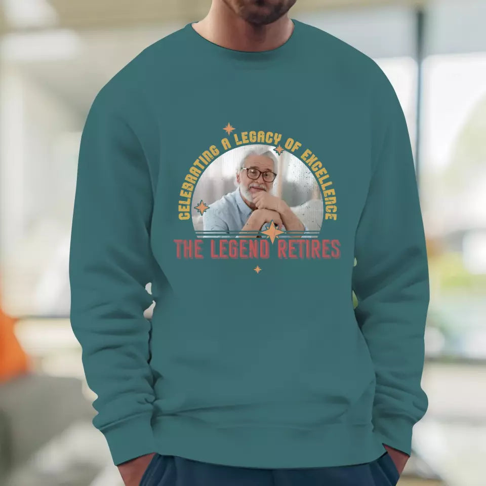 Celebrating A Legacy Of Excellence - Custom Photo - Personalized Gifts For Grandpa - T-Shirt