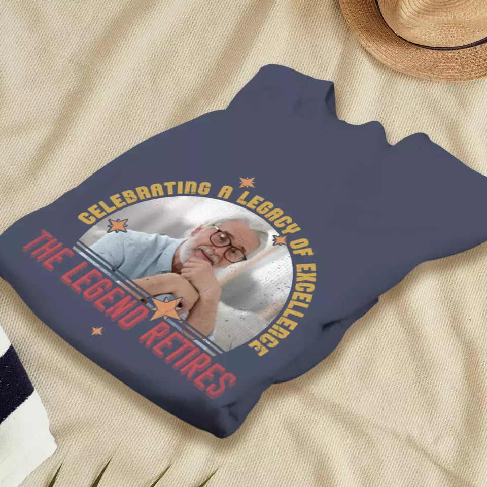 Celebrating A Legacy Of Excellence - Custom Photo - Personalized Gifts For Grandpa - T-Shirt