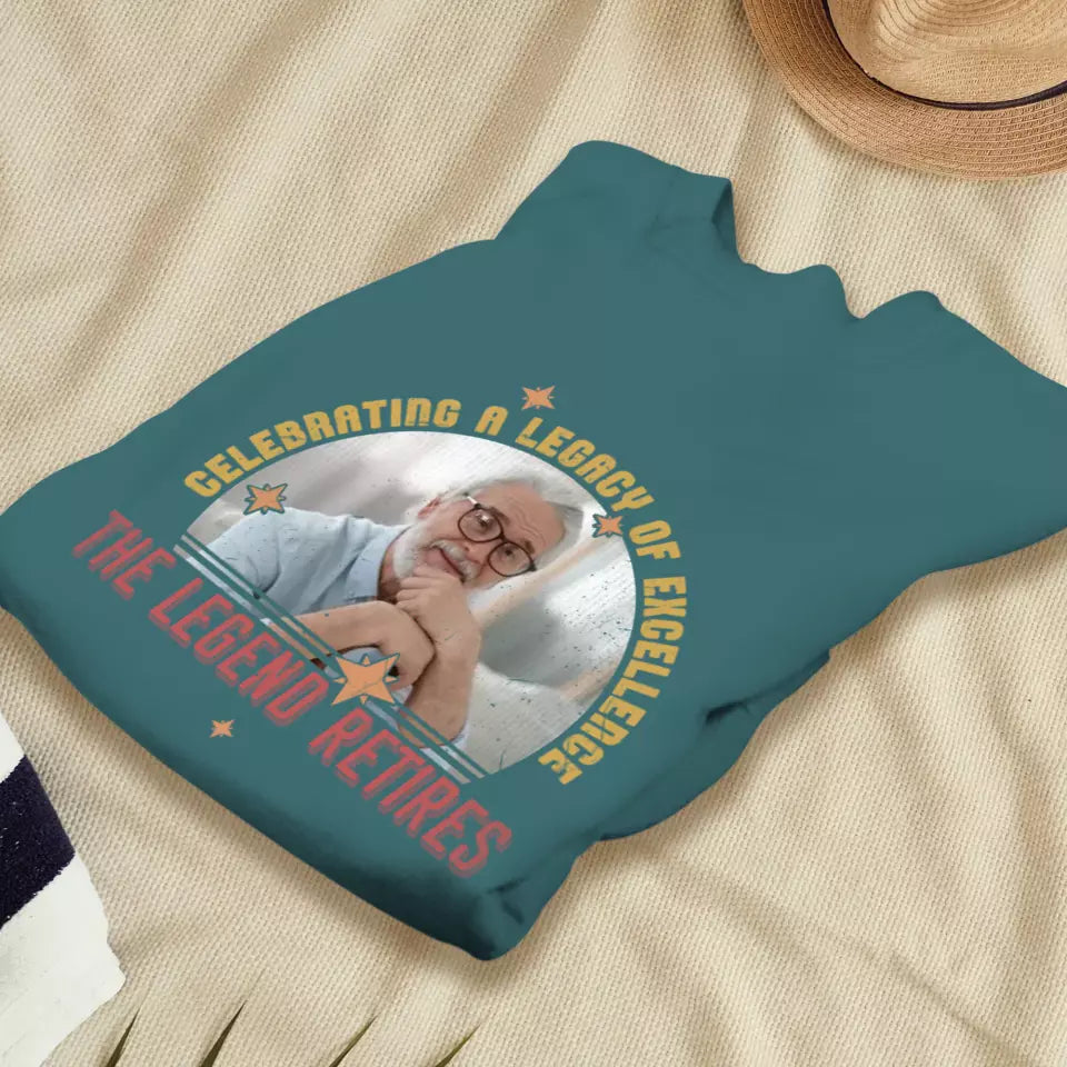 Celebrating A Legacy Of Excellence - Custom Photo - Personalized Gifts For Grandpa - T-Shirt