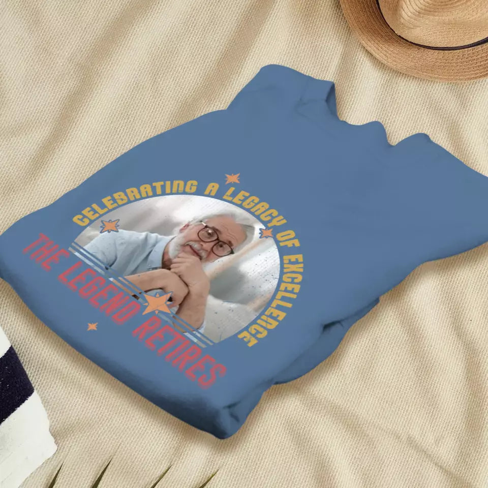 Celebrating A Legacy Of Excellence - Custom Photo - Personalized Gifts For Grandpa - T-Shirt