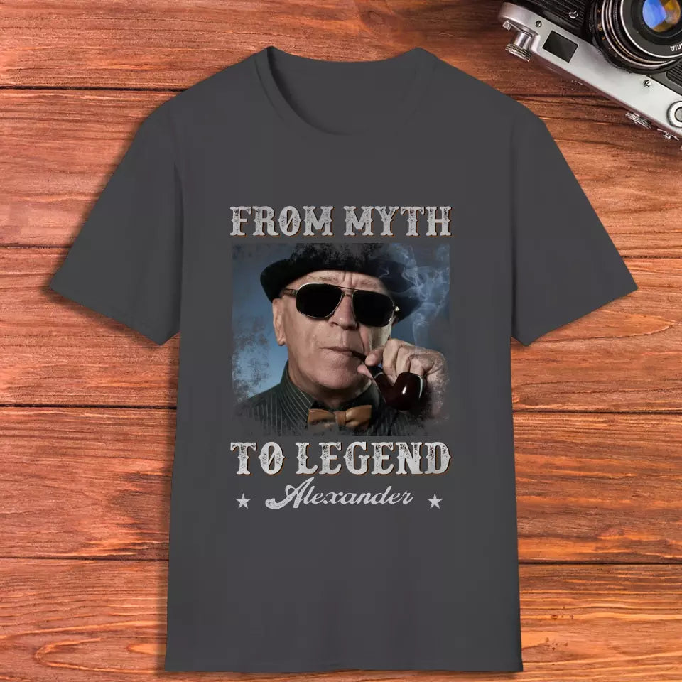 From Myth To Legend - Custom Photo - Personalized Gifts For Grandpa - T-Shirt