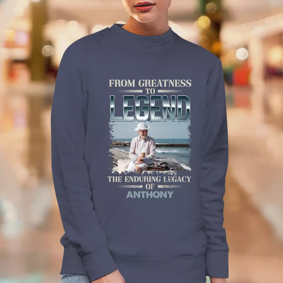 From Greatness To Legend - Custom Photo - Personalized Gifts For Grandpa - T-Shirt