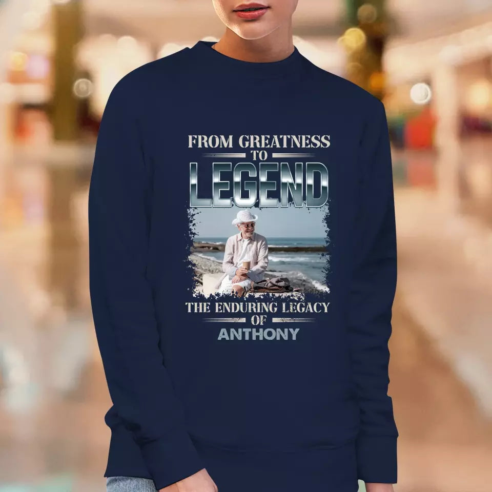 From Greatness To Legend - Custom Photo - Personalized Gifts For Grandpa - T-Shirt