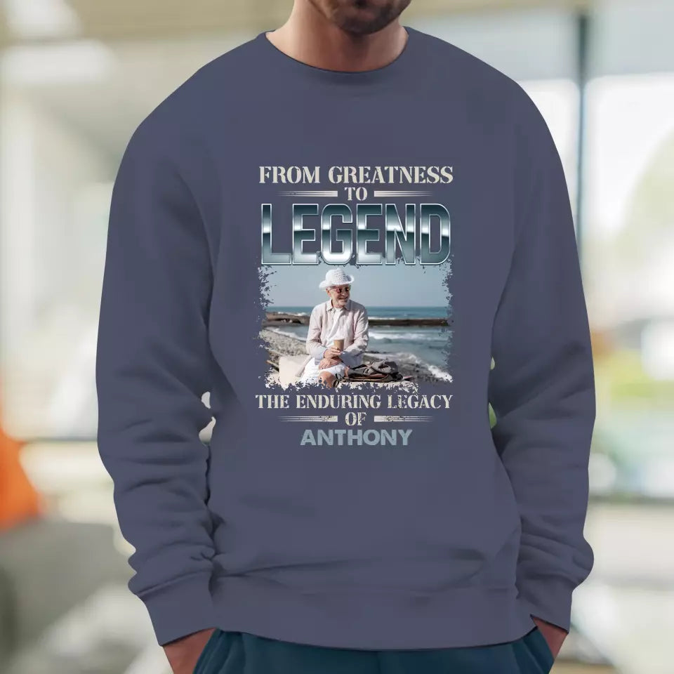 From Greatness To Legend - Custom Photo - Personalized Gifts For Grandpa - T-Shirt