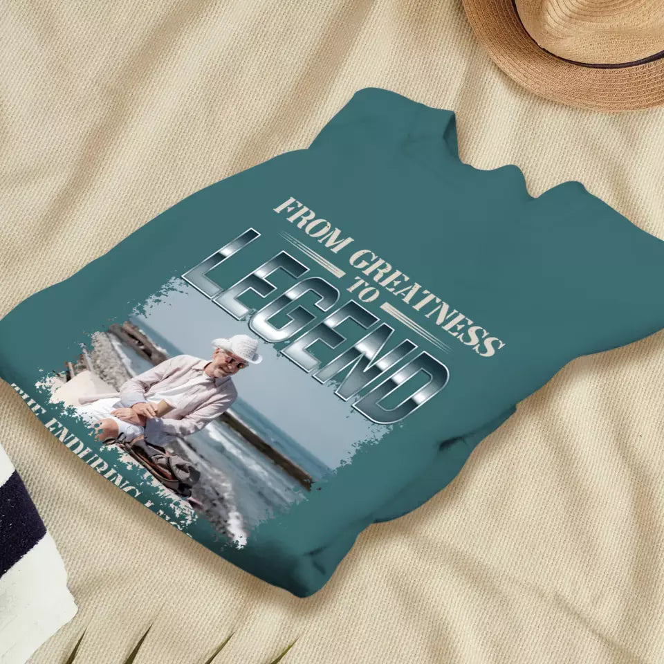 From Greatness To Legend - Custom Photo - Personalized Gifts For Grandpa - Sweater