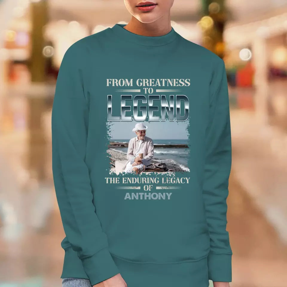 From Greatness To Legend - Custom Photo - Personalized Gifts For Grandpa - Sweater