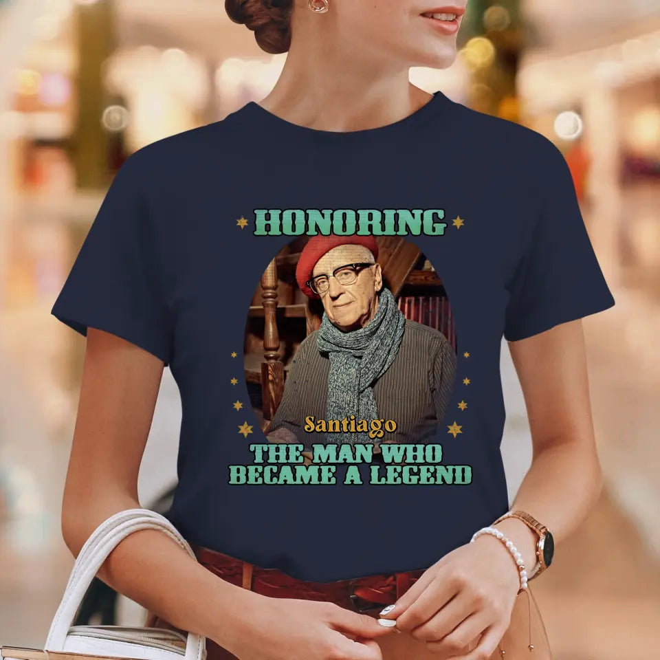 Honoring The Man - Custom Photo - Personalized Gifts For Grandpa - T-Shirt