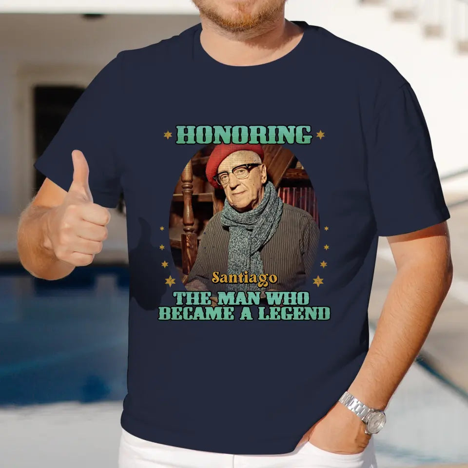 Honoring The Man - Custom Photo - Personalized Gifts For Grandpa - T-Shirt