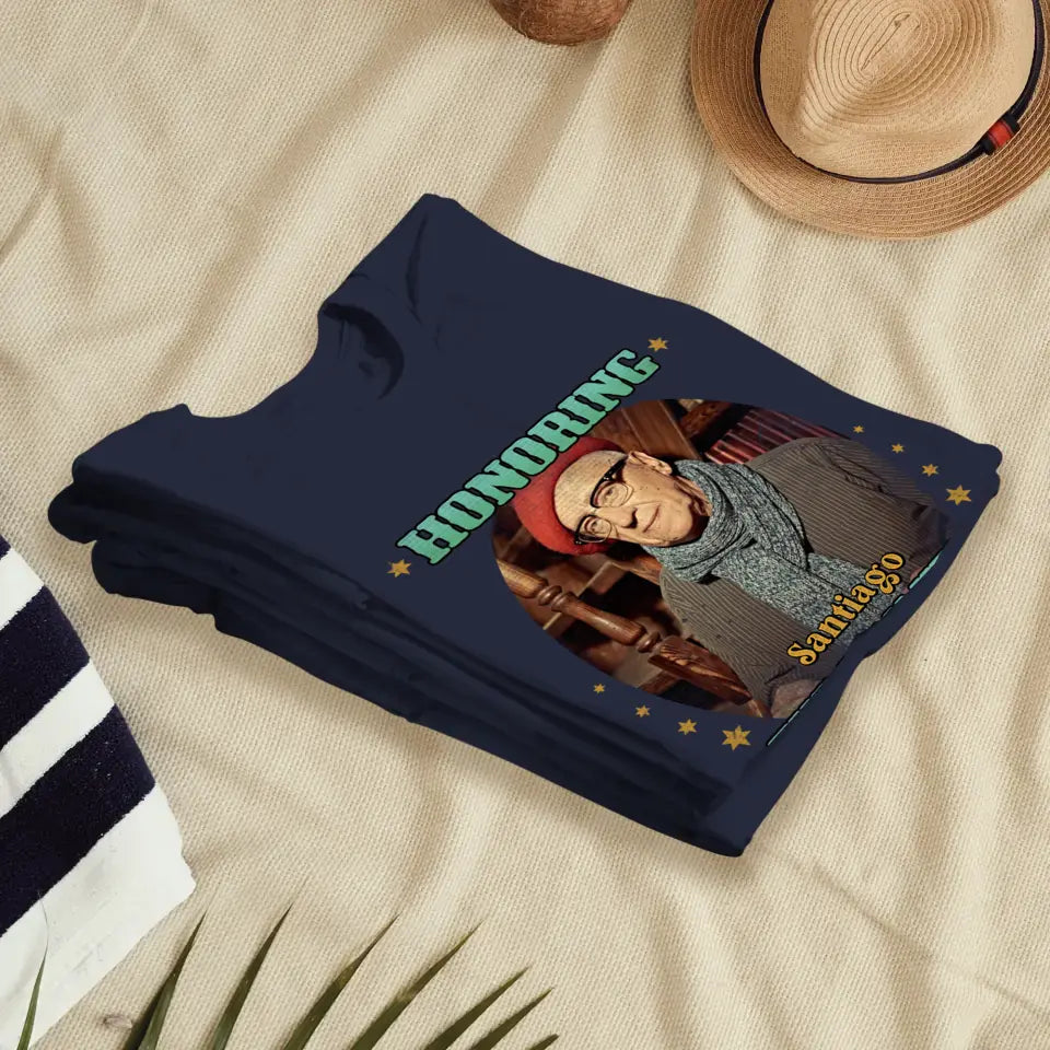 Honoring The Man - Custom Photo - Personalized Gifts For Grandpa - T-Shirt