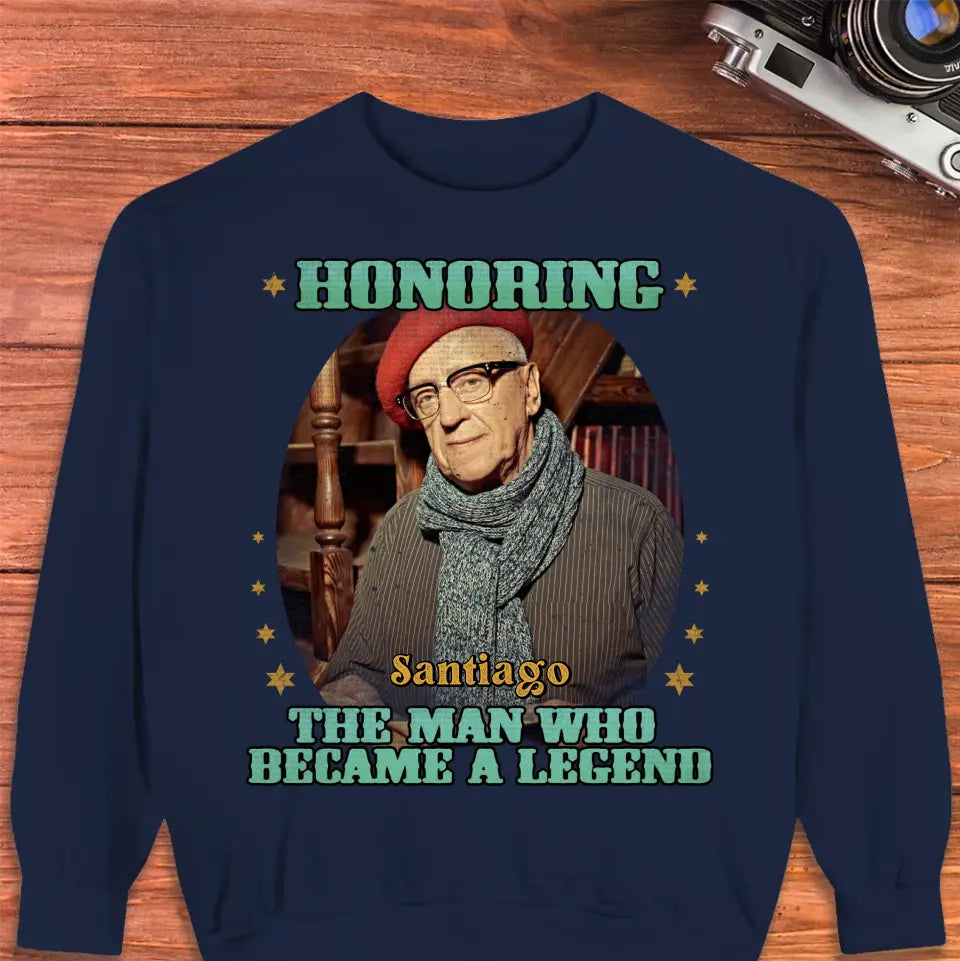 Honoring The Man - Custom Photo - Personalized Gifts For Grandpa - T-Shirt