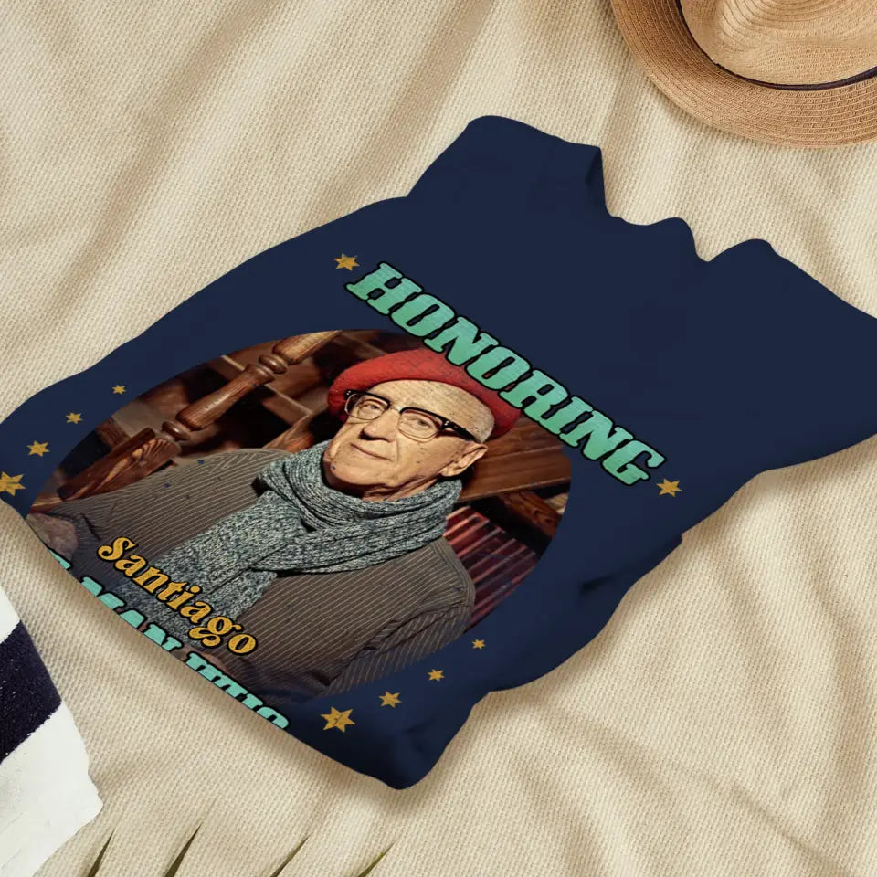 Honoring The Man - Custom Photo - Personalized Gifts For Grandpa - T-Shirt