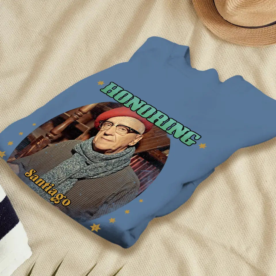 Honoring The Man - Custom Photo - Personalized Gifts For Grandpa - T-Shirt