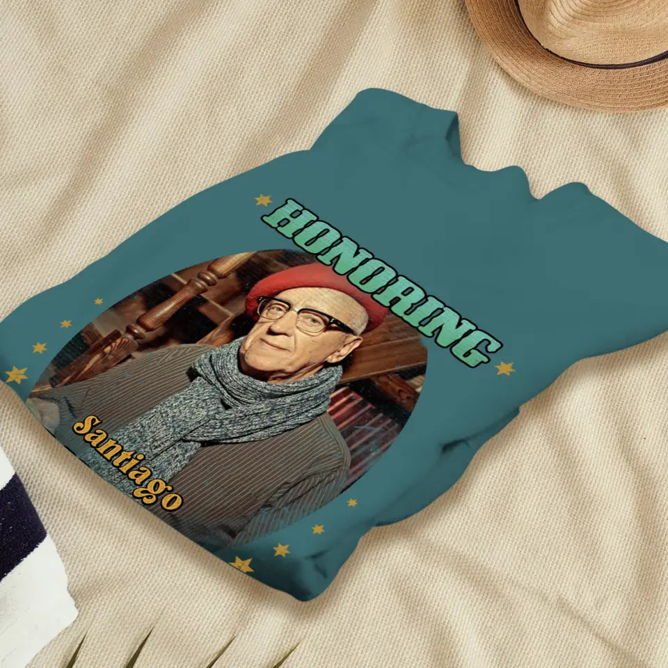 Honoring The Man - Custom Photo - Personalized Gifts For Grandpa - Sweater