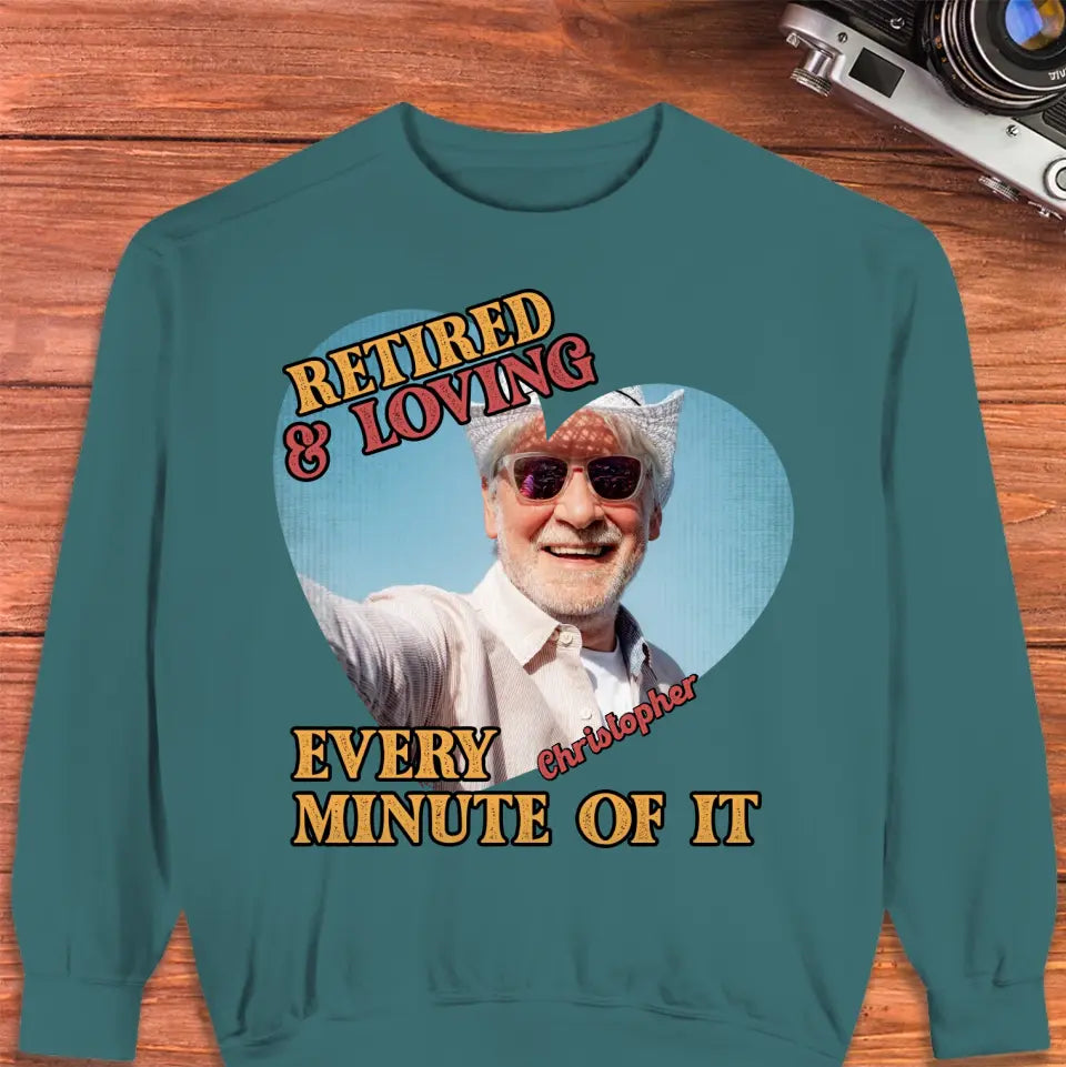 Retired And Loving - Custom Photo - Personalized Gifts For Grandpa - T-Shirt