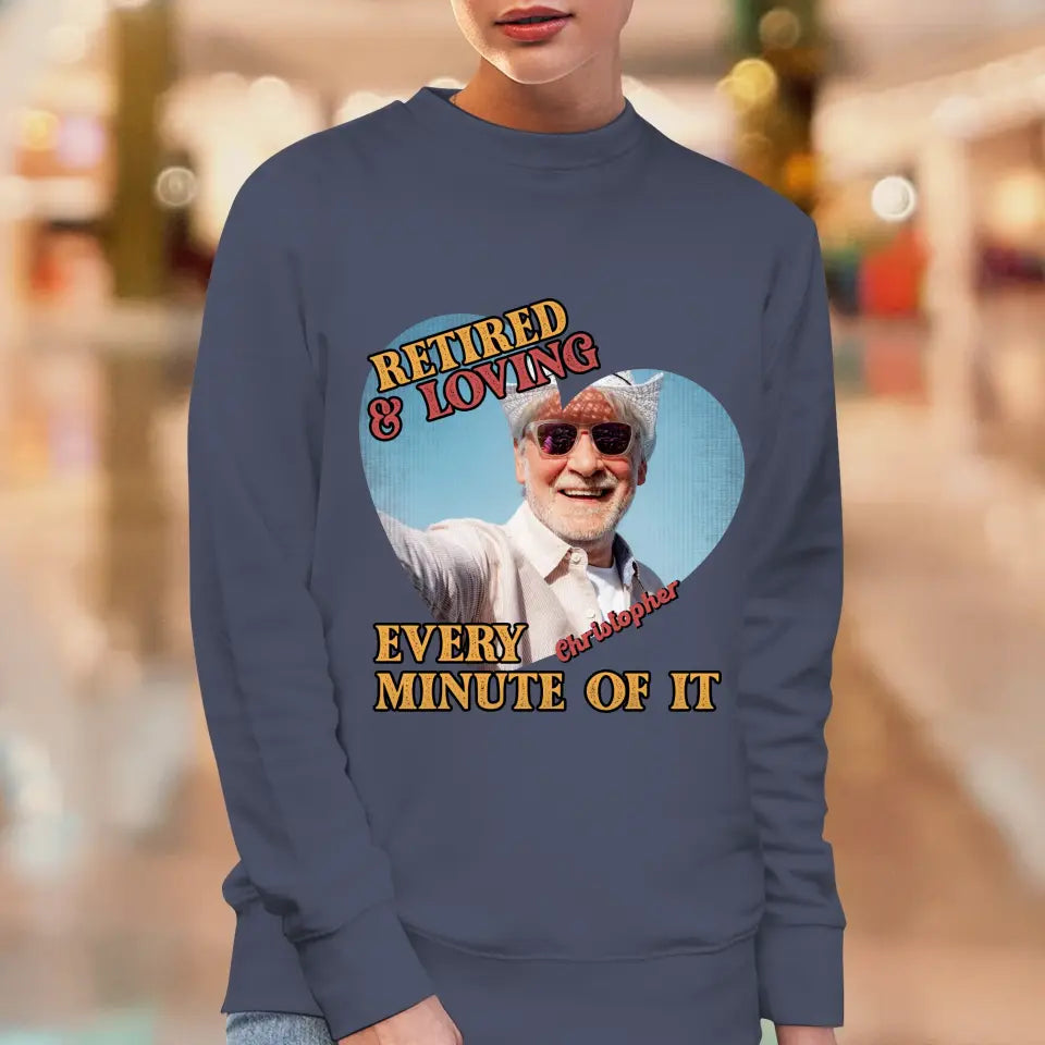 Retired And Loving - Custom Photo - Personalized Gifts For Grandpa - T-Shirt