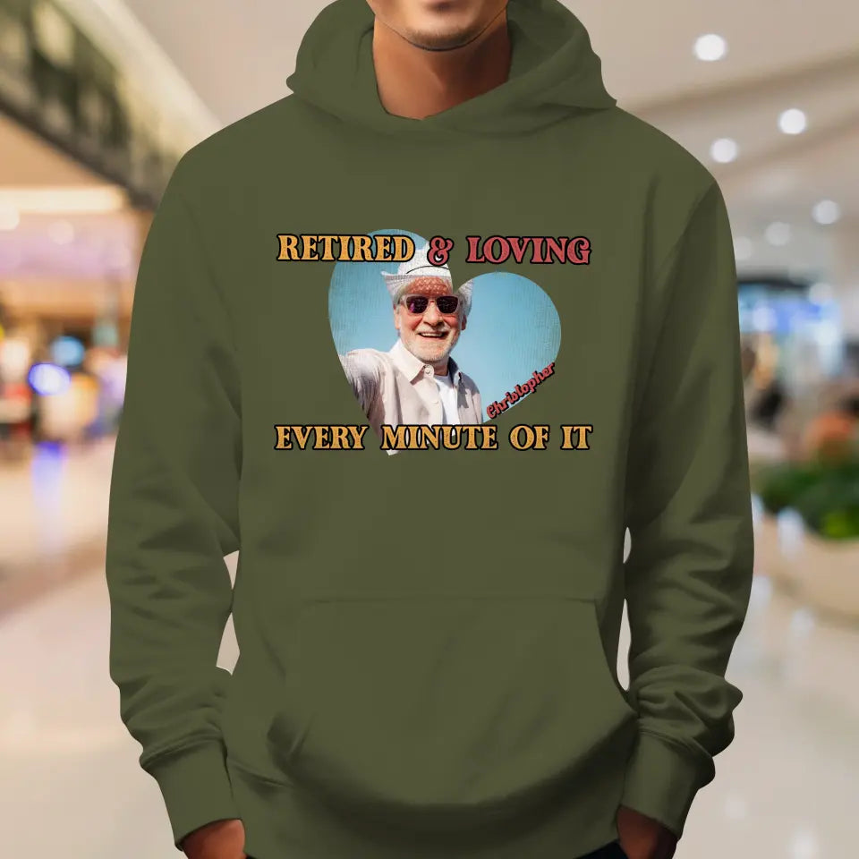 Retired And Loving - Custom Photo - Personalized Gifts For Grandpa - T-Shirt