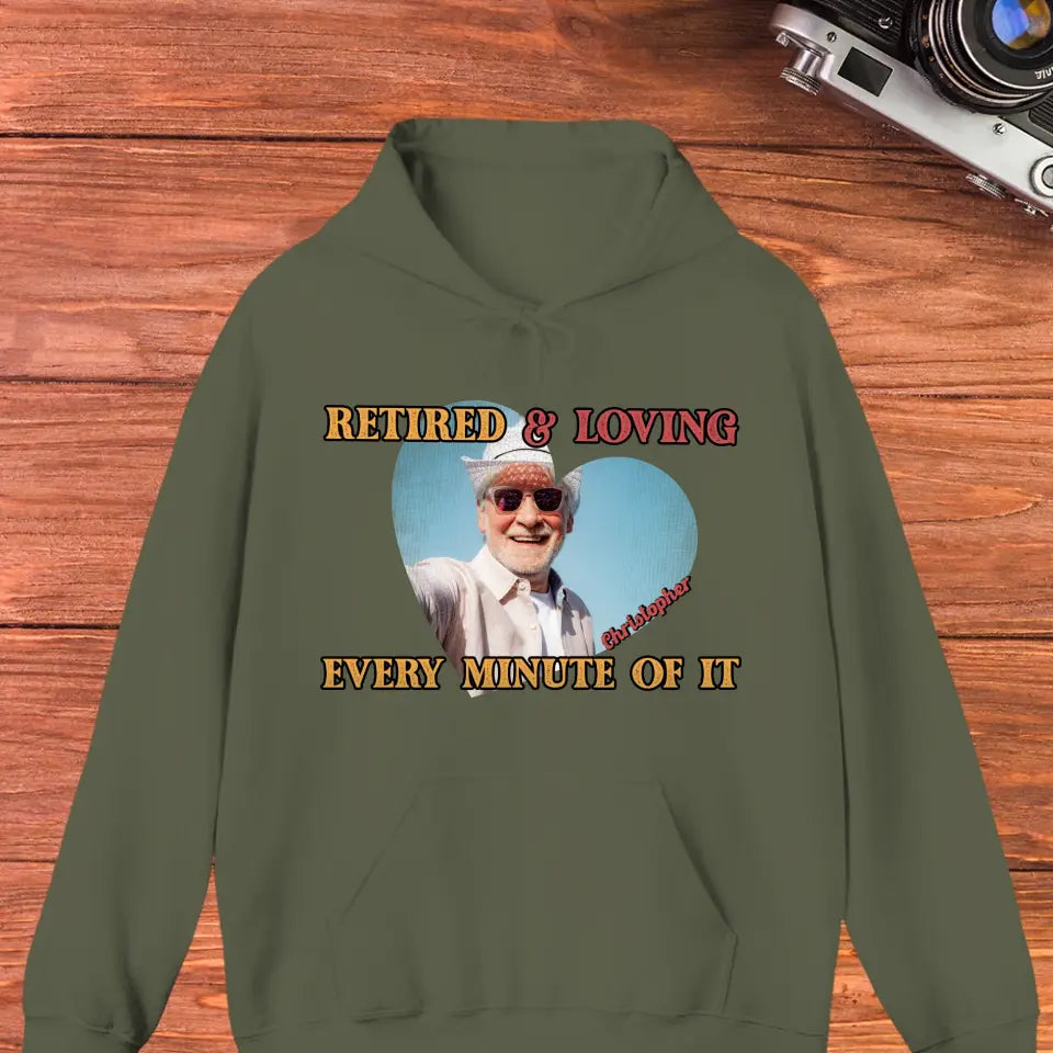 Retired And Loving - Custom Photo - Personalized Gifts For Grandpa - T-Shirt