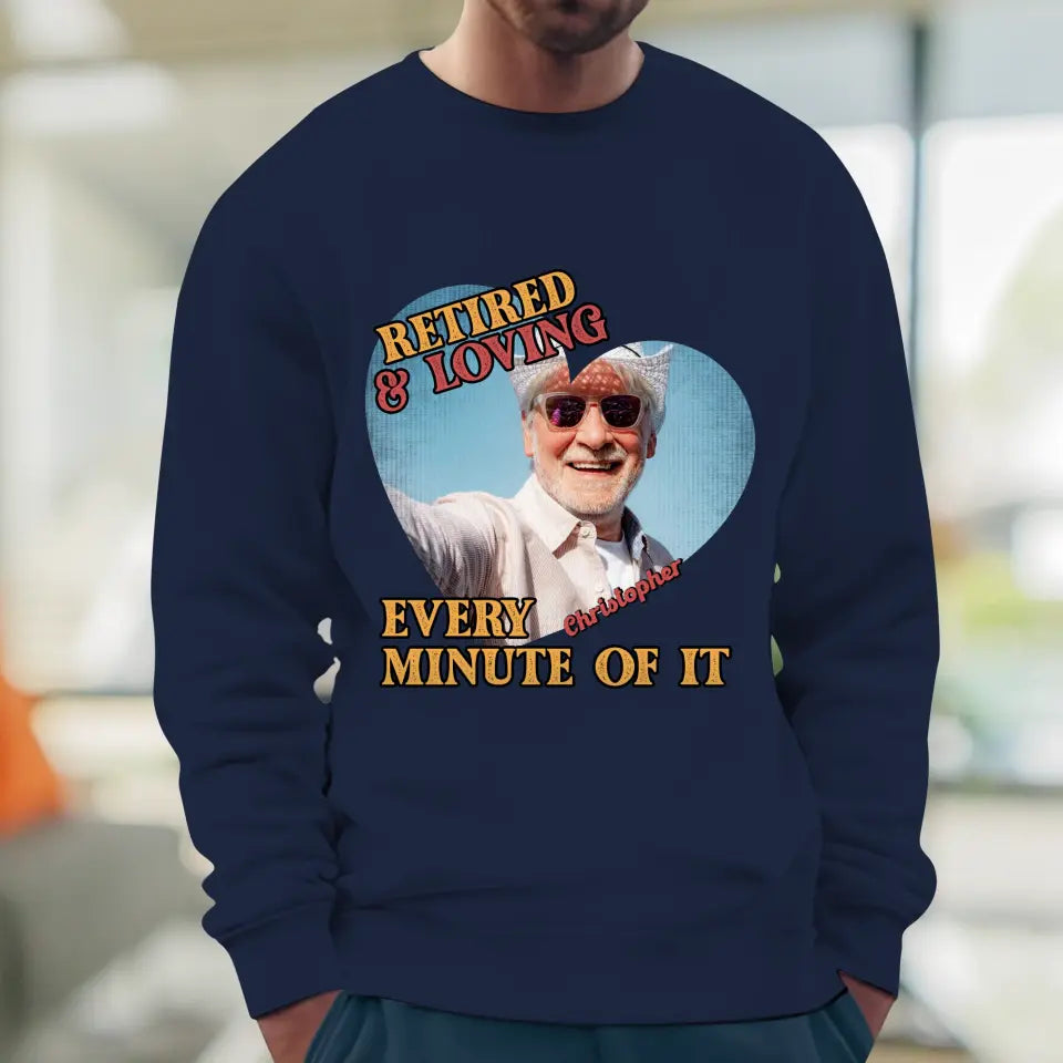 Retired And Loving - Custom Photo - Personalized Gifts For Grandpa - Sweater