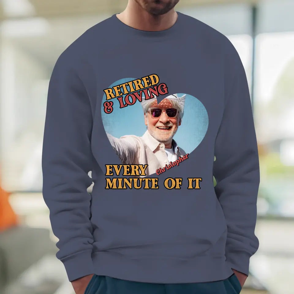 Retired And Loving - Custom Photo - Personalized Gifts For Grandpa - Sweater