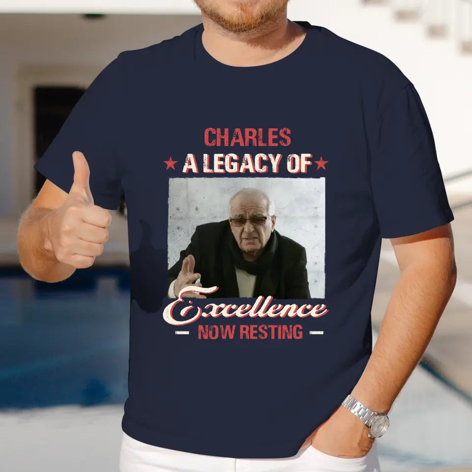 A Legacy Of Excellence Now Resting - Custom Photo - Personalized Gifts For Grandpa - Sweater