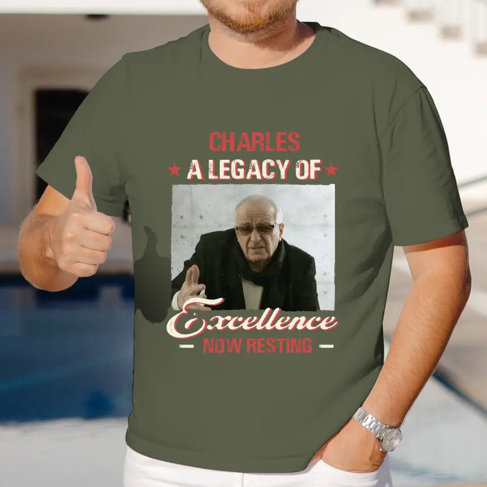 A Legacy Of Excellence Now Resting - Custom Photo - Personalized Gifts For Grandpa - Sweater