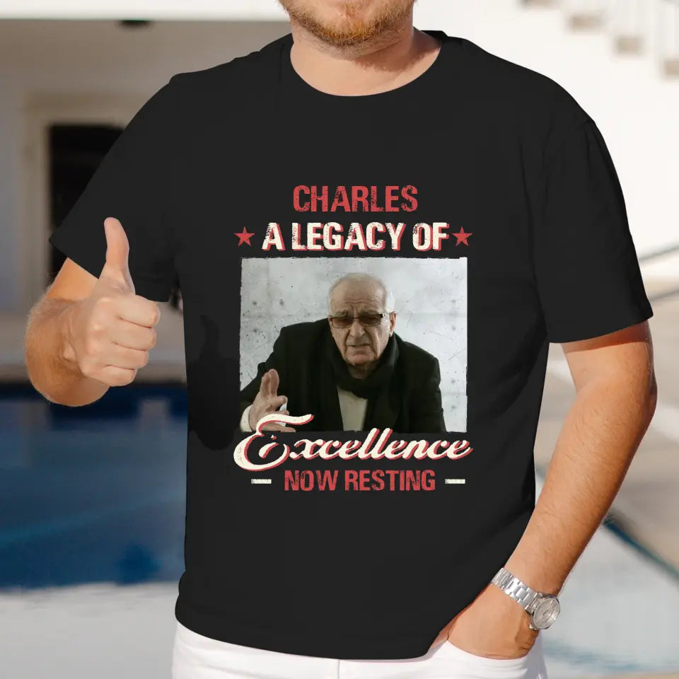 A Legacy Of Excellence Now Resting - Custom Photo - Personalized Gifts For Grandpa - Sweater