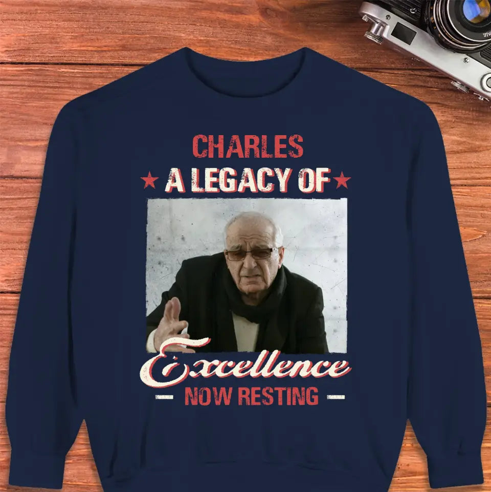 A Legacy Of Excellence Now Resting - Custom Photo - Personalized Gifts For Grandpa - Sweater