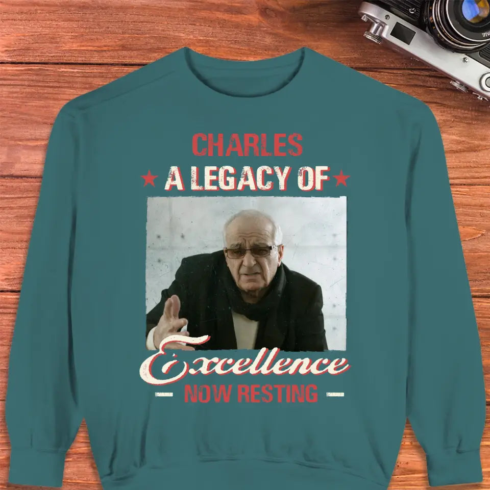 A Legacy Of Excellence Now Resting - Custom Photo - Personalized Gifts For Grandpa - Sweater